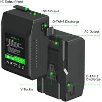 185Wh Mini V Mount Battery, 12500mAh V Lock Battery Support PD 60W Fast Charging with USB-C, D-TAP, USB-A, AC Output Port for Video Broadcast Camera Camcorder Monitor Video Light - Image 7