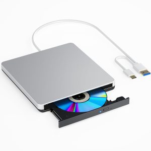 External Blu ray Drives Read/Write Compatible with Blu ray Burner Compatible USB 3.0/Type-C/Win7-11 OS Compatible with Read BD/DVD/CD Comes with English Manual and One-Year Warranty（Silver）