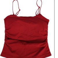 Solid Color Sexy Camisole Beautiful Back Slim Vest Insert Padding Bra Camisole Summer Beach Sleeveless Tops - Image 2