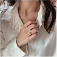 Bamboo Design Cubic Zirconia Decor Ring For Women Open Cat Eye Stone Adjustable Metal Finger Ring Dainty Jewelry Gift For her - Image 4