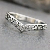 Ancient Slivery Hollow Heart Engagement Rings Wedding Bridal Band Promise Rings Evening Parties Anniversary Valentine's Day Gifts Eternity Bands for Women - Image 4