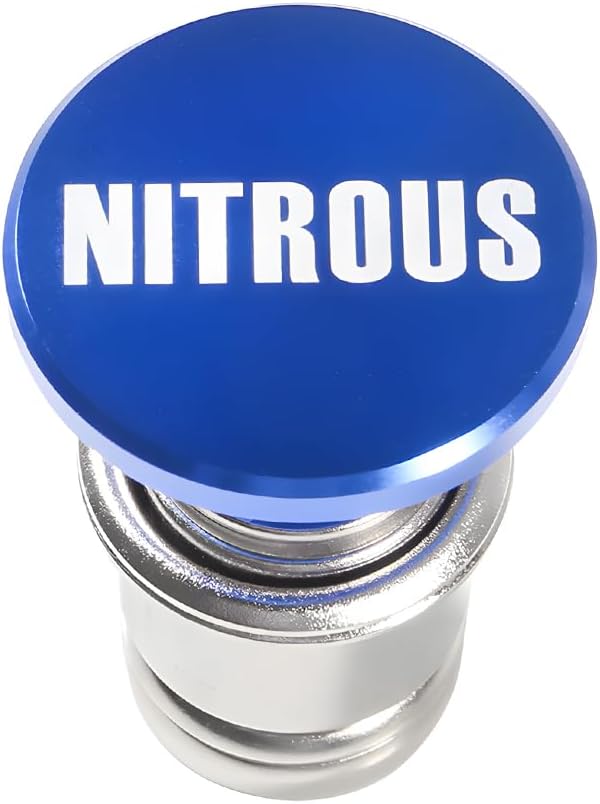AUCELI Nitrous Button Car Cigarette Lighter Plug, Aluminum Alloy Push Button Cigarette Lighter Replacement For Most Vehicles with Standard 12 Volt Power Source, Car Accessory (Blue)