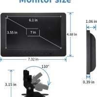 7 inch LCD Security Monitor & Displays,BNC/AV Input,Built-in Dual Speakers Portable Monitor,1024 * 600 Resolution,Suitable for CCTV DVD CCD TV - Image 6
