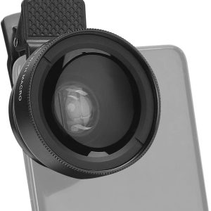 Cell Phone Lens Attachment, 2 in 1 Clip-on Mobile Phone 0.45X Wide Angle + 12.5X Macro Lens HD for Smartphone Close-up Shooting Accessories