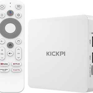 KP1 Android TV Box 2024 | Google Certified 4K Streaming Device with Voice Search | 2GB RAM 32GB ROM, Dolby Audio, Bluetooth 5.0 | Chromecast Built-in, Smart Home Control (White)