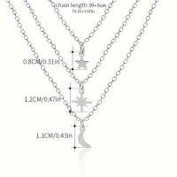 Layered Chain Necklace for Women Trendy Moon Star Pendant Necklaces Fashion Accessories Jewelry Gifts - Image 4