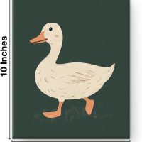 Goose Framed Wall Art Decor Cute Goose Dark Green Canvas Print Poster Painting Pictures Farm Animal Artwork for Home Boy Nursery Kid's Room Wall Decoration 8x10 Inches - Image 2