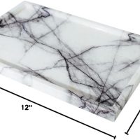Real Luxurious Vanity Tray Natural Genuine Marble Storage Tray for Home Decor Stone Tray for Bathroom/Kitchen/Vanity/Dresser Non-Resin/Non-Ceramic(Lilac) - Image 6