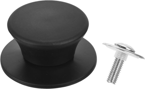 Universal Pot Lid Top Replacement Knob, Heat Resistant Silicone Pan Lid Holding Handles Knob Grips for Kitchen Cookware Lid Cover, Black