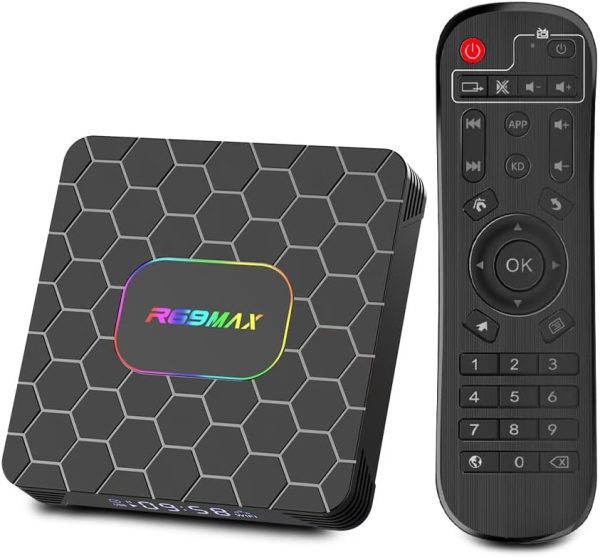 Android 14 TV Box 2025, R69 Max Android Box with 4GB RAM 32GB ROM RK3528 Quad-Core for Smart TV, 8K HD Video Decoding & HDR 10 Video Output ，Support WiFi6 2.4Ghz/5.0Ghz BT 5.0 TV Box