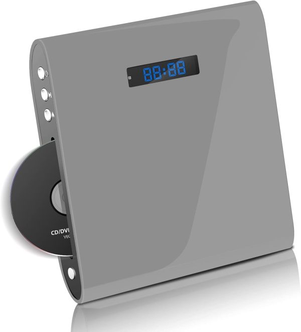 Slot-in All Region Free DVD Player - 1080P HD with HDMI & AV Output, USB Input, Remote & AV Cable, Wall Mountable (Grey)