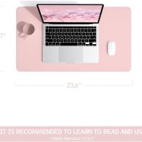 YSAGi Non-Slip Leather Desk Pad, Waterproof Laptop Computer Desk Keyboard Mat, Table Protector Blotter Mat, Large Mouse Pad for Office/Work/Home/Decor(Pink, 23.6" x 13.7") - Image 5