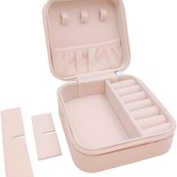 Travel Jewelry Case - Teacher Appreciation Gifts - Small Jewelry Travel Organizer Box Travel Essentials Christmas Gift for Women. White - Image 2