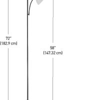 GLOBE Electric 67135 72" Torchiere Floor Lamp and Adjustable Reading Light, Matte Black, Frosted Shade, Dual Rotary Switch, 3-Step Dimming, Modern Lighting for Living Room or Office - Image 7