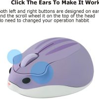2.4GHz Wireless Cute Hamster Shape Less Noice Portable Mobile Optical 1200DPI USB Mice Cordless Mouse for PC Laptop Computer Notebook MacBook Kids Girl Gift (Purple) - Image 5