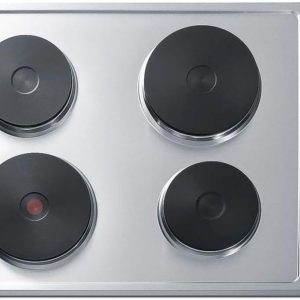 Summit CSD4B300 30” Wide 230V 4-Burner Solid Disk Cooktop, Total 5500W, Durable Cast-Iron, Stainless-Steel Surface, Indicator Light, Push to Turn Knob, ADA Compliant (30-Inch)