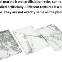 Real Luxurious Natural Marble Vanity Tray Genuine Marble Storage Tray for Home Decor Stone Tray for Bathroom/Kitchen/Vanity/Dresser Non-Resin/(arabescato) - Image 4
