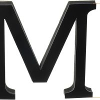 3D Acrylic Alphabet Mirror Wall Stickers Letter M Self-Adhesive Home Decor Letter Sign Art Sticker Decal for DIY Home Decoration Black - Image 2