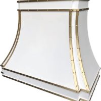 SINDA Hand-Hammered Stainless Steel Vent Hood Comes with SUS304 Professional Range Hood Insert, SRH33-4TRW3636W, 36"Wx36"H, Wall Mount, White Stainless Steel - Image 3