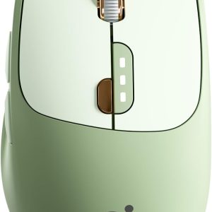 EWEADN Q5 Wireless Mouse, Bluetooth & 2.4G Quiet Computer Mouses with 1600 DPI, Battery Level Display, Ergonomic Office Mouse,6 Button Portable Cute Cordless Mice for Laptop/PC/Mac- Green