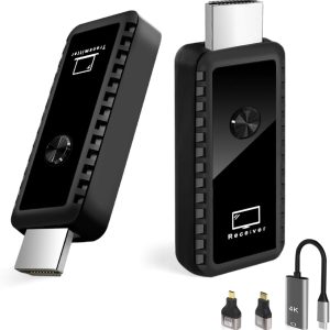 Wireless HDMI Transmitter and Receiver 100ft/30m, 4K Decode 1080P Output Mini Wireless HDMI 2.4G/5G Plug&Play Portable for Streaming Video and Audio to Monitor from Laptop/TV Box