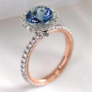 Gorgeous Round Cubic Zirconia Women Wedding Rings Luxury Graceful Accessories
