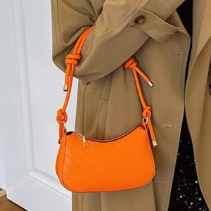 Small Square Bag Fashion Popular Women's small bag Single Shoulder Versatile Westernization Axillary Pouch Solid Color