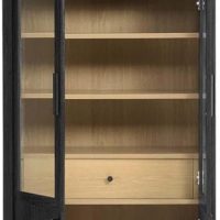 Modway Evie Arched Display Cabinet in Black Oak - Modern Tall Storage Cabinet with Shelves - Sophisticated Glass Door Bookcase - Elegant Living Room and Hallway Accent Cabinet - Image 6