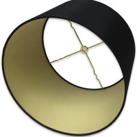 Royal Designs, Inc. HB-610-10BLK/GL Shallow Drum Hardback Lamp Shade, 9 x 10 x 7, Black with Gold - Image 2