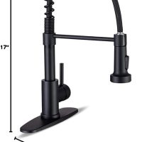 Kitchen Faucets with Pull Down Sprayer Commercial Industrial Stainless Steel Single Handle Single Hole Spring Farmhouse RV Sink Faucet, Matte Black Kitchen Faucet for Laundry Utility Room Sink - Image 9