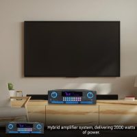 Home Theater Sound System Kit - 2000 Watts Bluetooth Amplifier w/ 6 Qty of 8" Framed Ceiling Speakers 300 W Each, 300 ft Speaker Wire & Remote for Home, Bar, Office, Restaurant by Technical Pro - Image 9