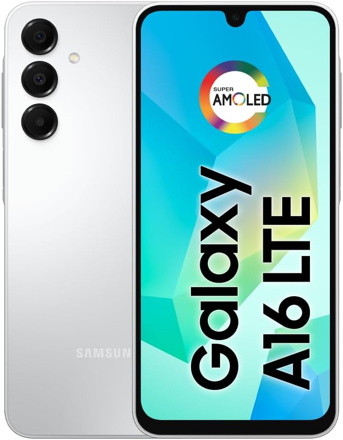 SAMSUNG Galaxy A16 4G Dual SIM (128GB, 2025) 6.7″ 90Hz AMOLED, Splash Resistant, 8Core, 50MP Camera (Factory Unlocked International Model for GSM, Global) A165M/DS (25W Fast Charger Bundle, Grey)