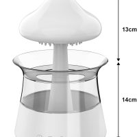 Cloud Rain Humidifier for bedroom with Soothing Rain Sounds - Bedroom Sleep Aid, Waterfall Night Light, Mushroom Design Air Moisturizer for bedroom and living room (White) - Image 2