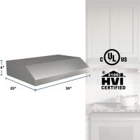 Broan-NuTone BCSQ130SS Three-Speed Glacier Under-Cabinet Range Hood with LED Lights ADA Capable, 1.5 Sones, 375 Max Blower CFM, 30-Inch, Stainless Steel - Image 5