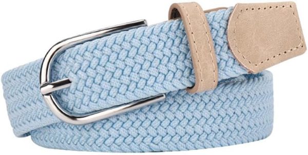 Belt for Women Elastic Woven Golf Belts Casual Braided Stretch Multicolored Adjustable Belt for Men and Women