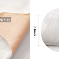 MIULEE Luxury Soft Fluffy Area Rug 3x5 Feet, Faux Fur Sheepskin Rug Decorative Plush Shaggy Carpet for Christmas Decor Bedside Sofa Floor Nursery, White - Image 2
