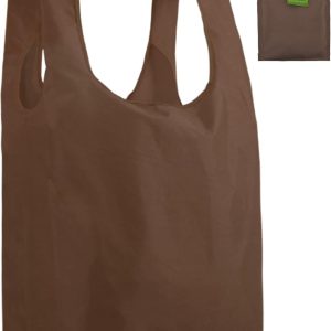 Brown Reusable Grocery Bags Foldable Polyester, Cute Animal Flower Geometry Pattern Reusable Shopping Bags Extra Large 51LBS Heavy Duty, Machine Washable Reusable Bags for Groceries