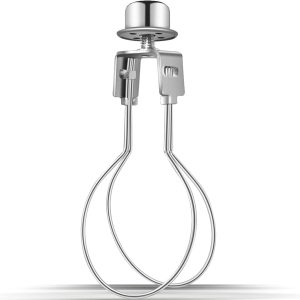 yuntop Clip on Lampshade Adapter, Lamp Shade Light Bulb Clip Adapter includes Finial, Lamp Shade Holder for Clip On Light Bulbs(1Pcs, Silver)