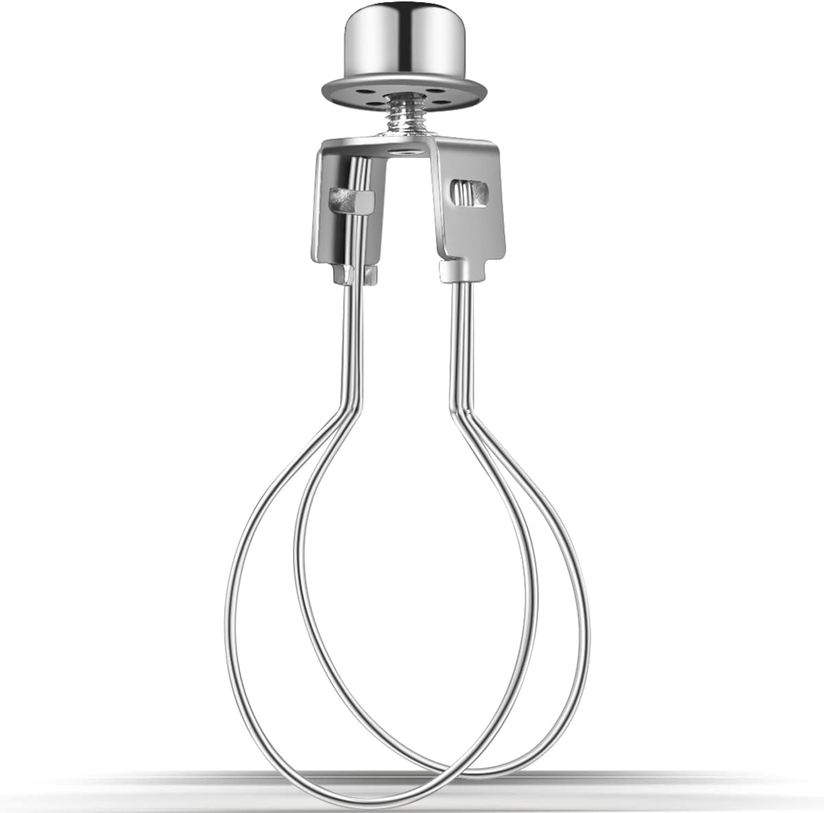 yuntop Clip on Lampshade Adapter, Lamp Shade Light Bulb Clip Adapter includes Finial, Lamp Shade Holder for Clip On Light Bulbs(1Pcs, Silver)