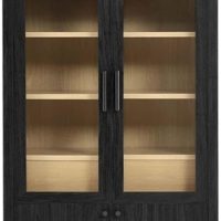 Modway Evie Arched Display Cabinet in Black Oak - Modern Tall Storage Cabinet with Shelves - Sophisticated Glass Door Bookcase - Elegant Living Room and Hallway Accent Cabinet - Image 5