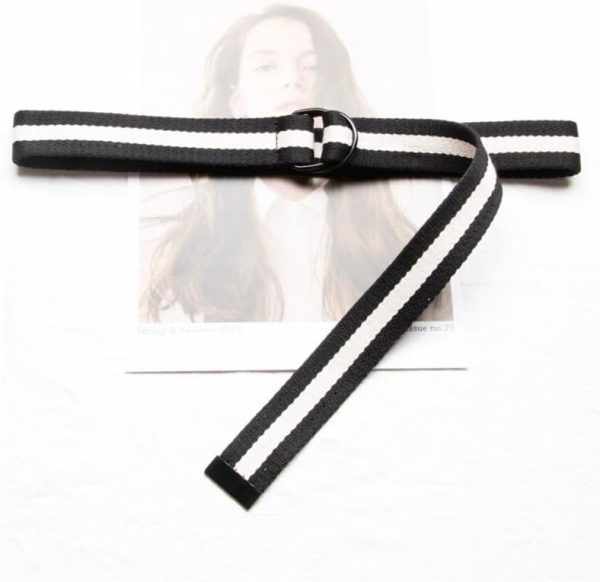 Black Belt Men,Military Canvas Web Belts for Men, Black D-ring Buckle The best gifts for Father's Day