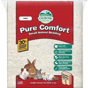 Oxbow Animal Health Pure Comfort Bedding, Rabbit, Hamster, & Guinea Pig Bedding, Bunny Supplies for Litter Box, Pet Safe, Low Dust, White Paper, 72 Liter Bag