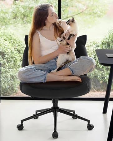 Armless-Office Desk Chair with Wheels