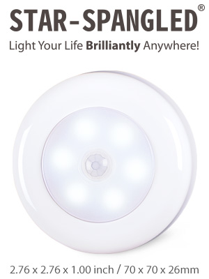 LED Motion Sensor Lights, Stick on Lights, Puck Lights, Closet Lights，Night Lights, STAR-SPANGLED