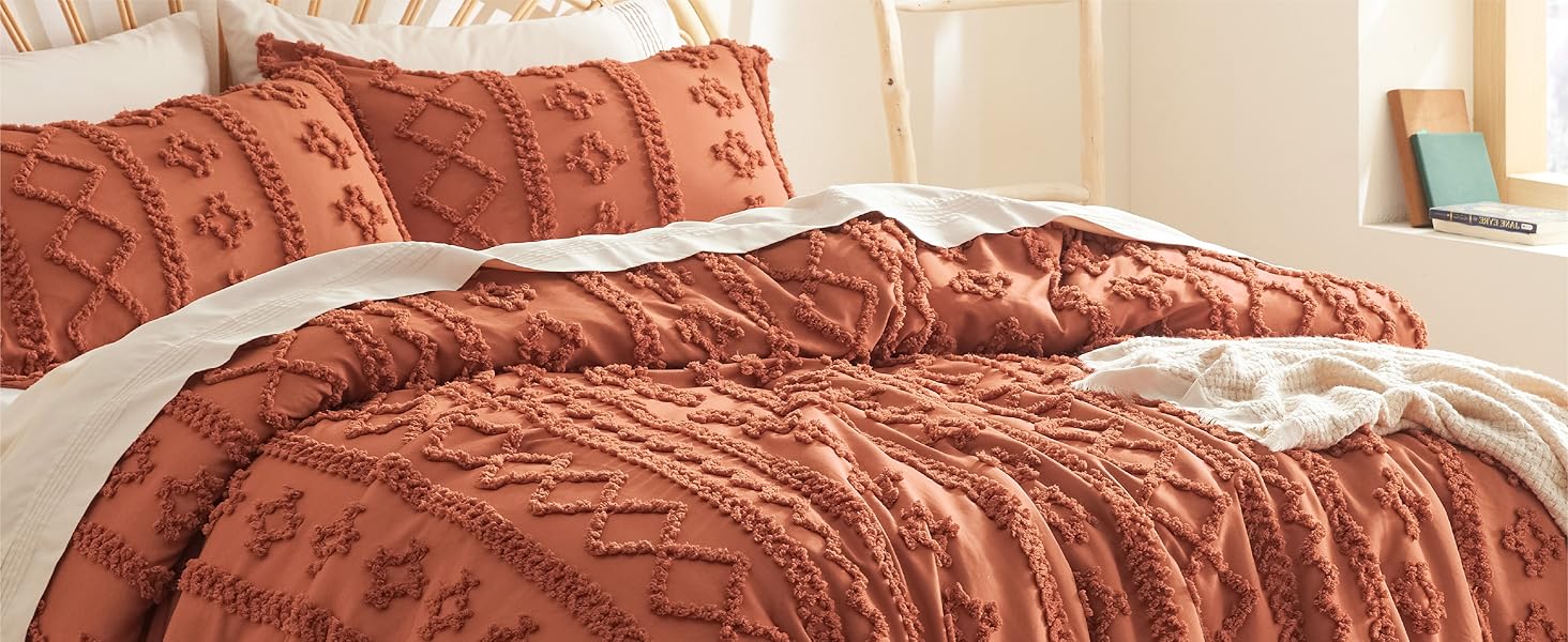 Terracotta Boho Bedding Comforter Set