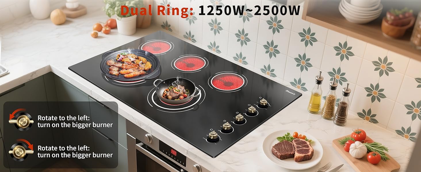 36 inch electric cooktop