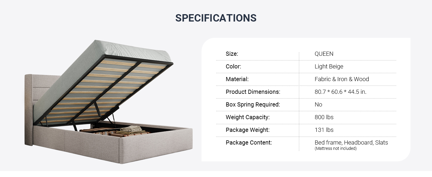 lift up storage bed
