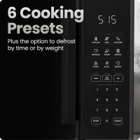 Chefman Countertop Microwave Oven 0.9 Cu. Ft., 900 Watts with 10 Power Levels, 6 Cooking Presets with One-Touch Express Cook, Eco Mode, Child Safety Lock, & Mute Button - Black - Image 3