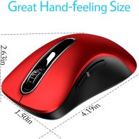 memzuoix 2.4G Wireless Mouse, 1400 DPI Mobile Optical Cordless Mouse with USB Receiver, Portable Computer Mice for Laptop, PC, Desktop, MacBook, 5 Buttons, Red - Image 5