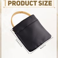 2 Pcs Imitation Leather Change Purse, PU Leather Jewelry Travel Bag with Closure Jewelry Counter Display Props for Gift-giving and Protecting Your Ncklace Bracelet Ring, 8x8.3x0.6cm - Image 2
